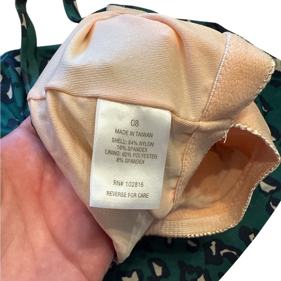 Women's Green Leopard Print Swim Top - Picture 3 of 4